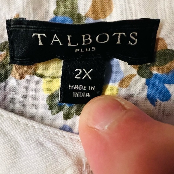 TALBOTS WOMENS PRETTY FLORAL LIGHTWEIGHT LONG SLEEVE SHIRT SIZE 2X - Picture 11 of 12